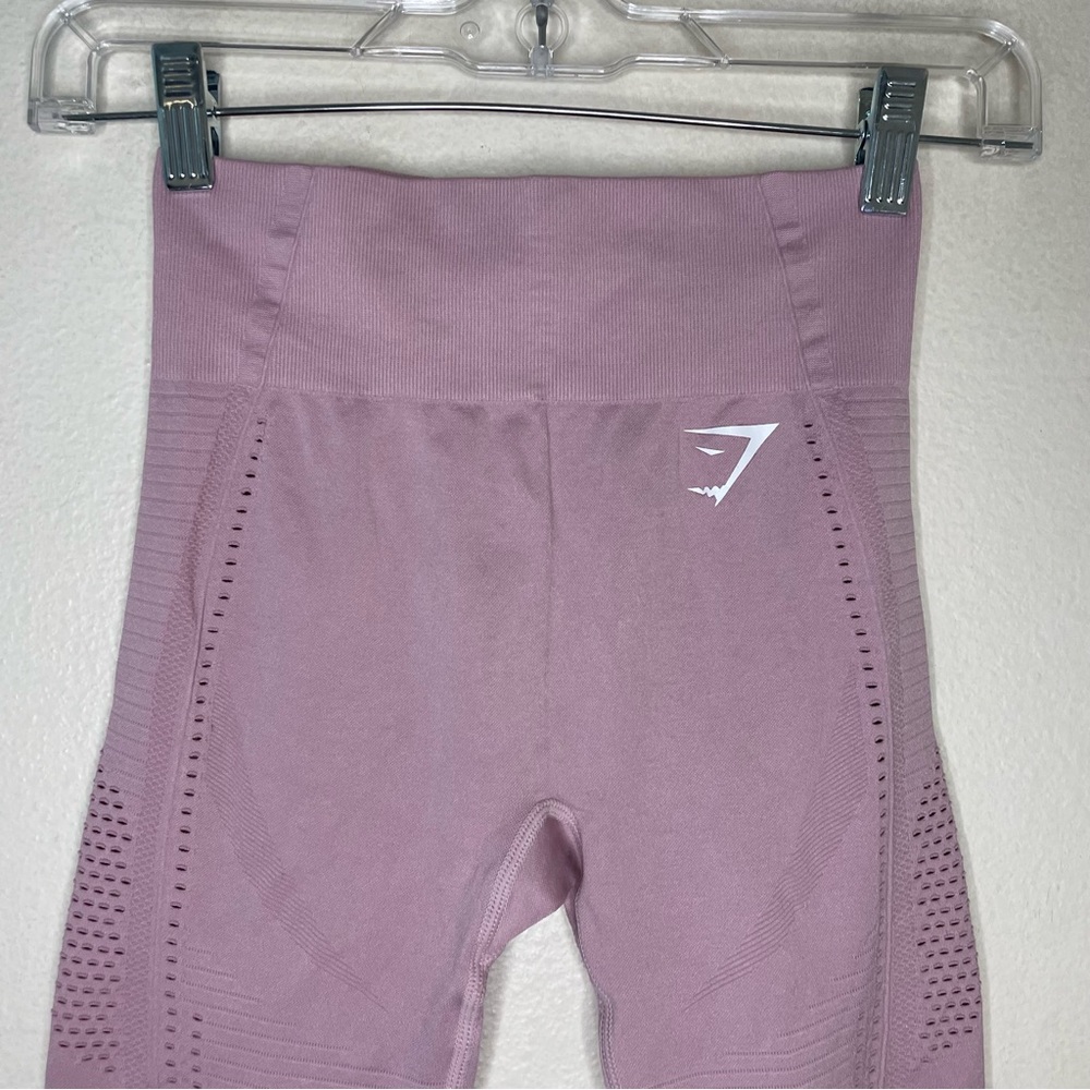 Gymshark Flawless Knit High Waisted Pink Leggings - Picture 3 of 4